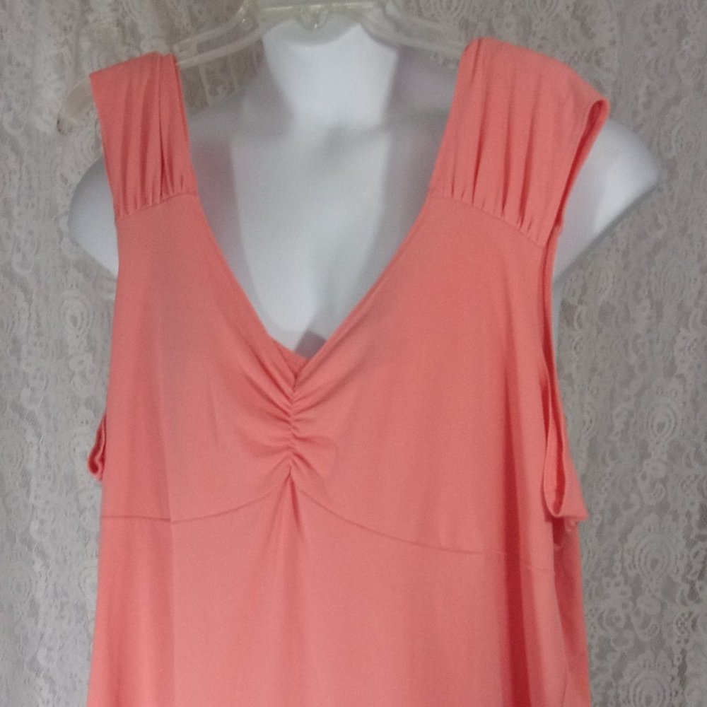 🏵️🏵️ Sale 2/$15 🏵️🏵️ M.K.M  Designs Peach Knit Top Tank Plus Size 3X NWOT